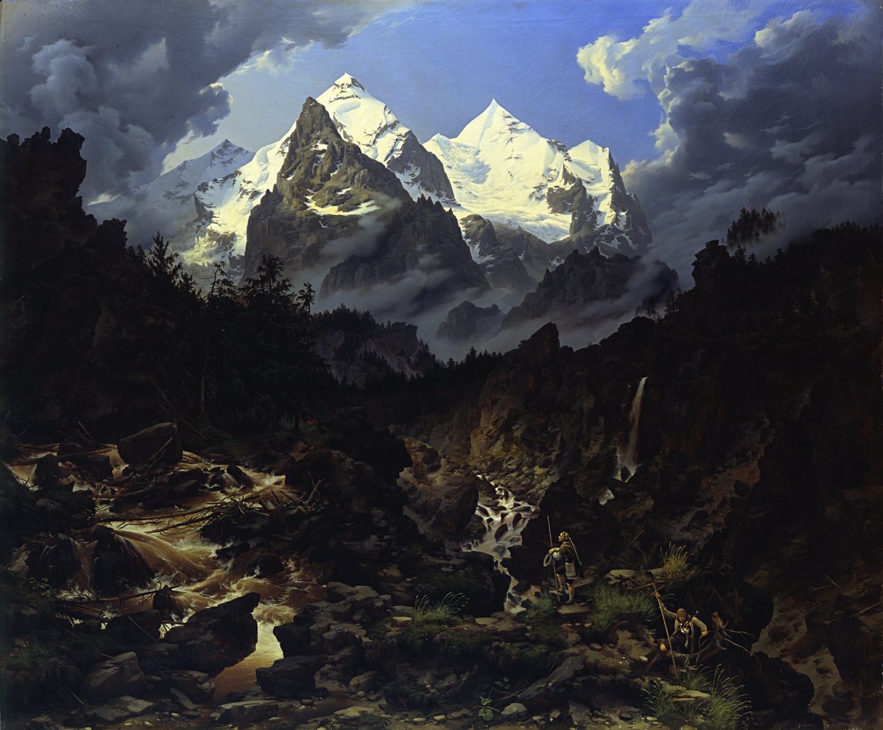 El Wetterhorn, 1830 de Karl Eduard Biermann