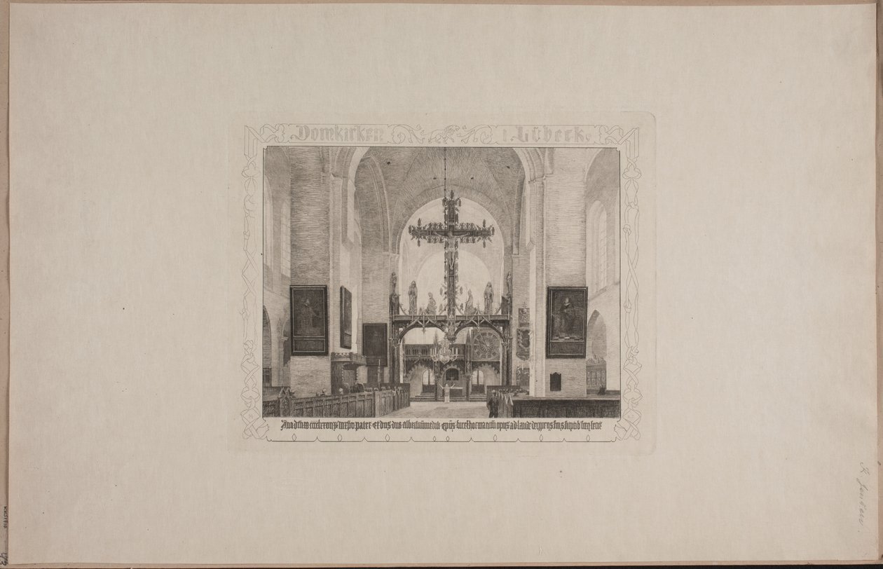Danés: Interior de la catedral de Lübeck de Karl Jensen