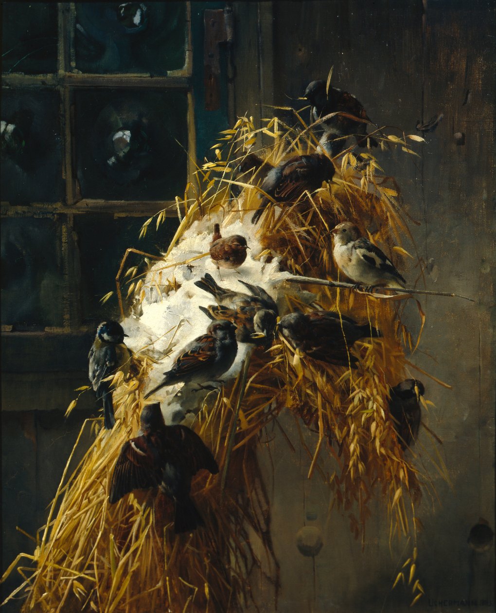 Gavilla de Navidad con pájaros de Karl K. Uchermann