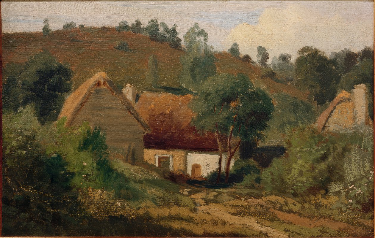 Paisaje francés con casas de Karl Peter Burnitz