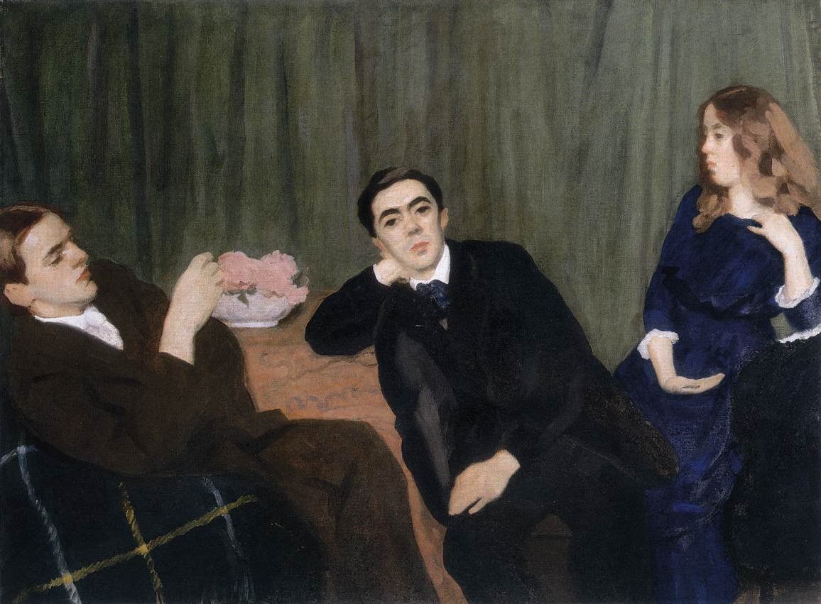 Triple retrato de hermana y hermanos de Károly Ferenczy