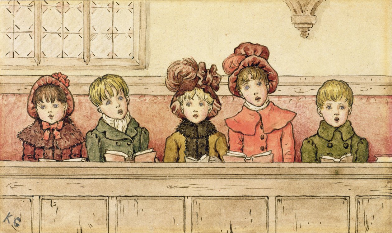 Cantando en la iglesia de Kate Greenaway