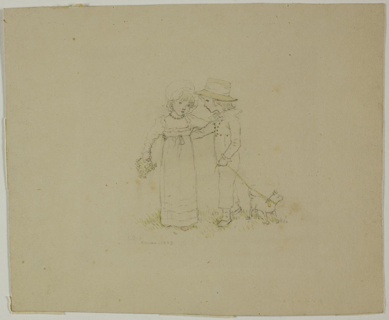 Dos Niños con Perro de Kate Greenaway
