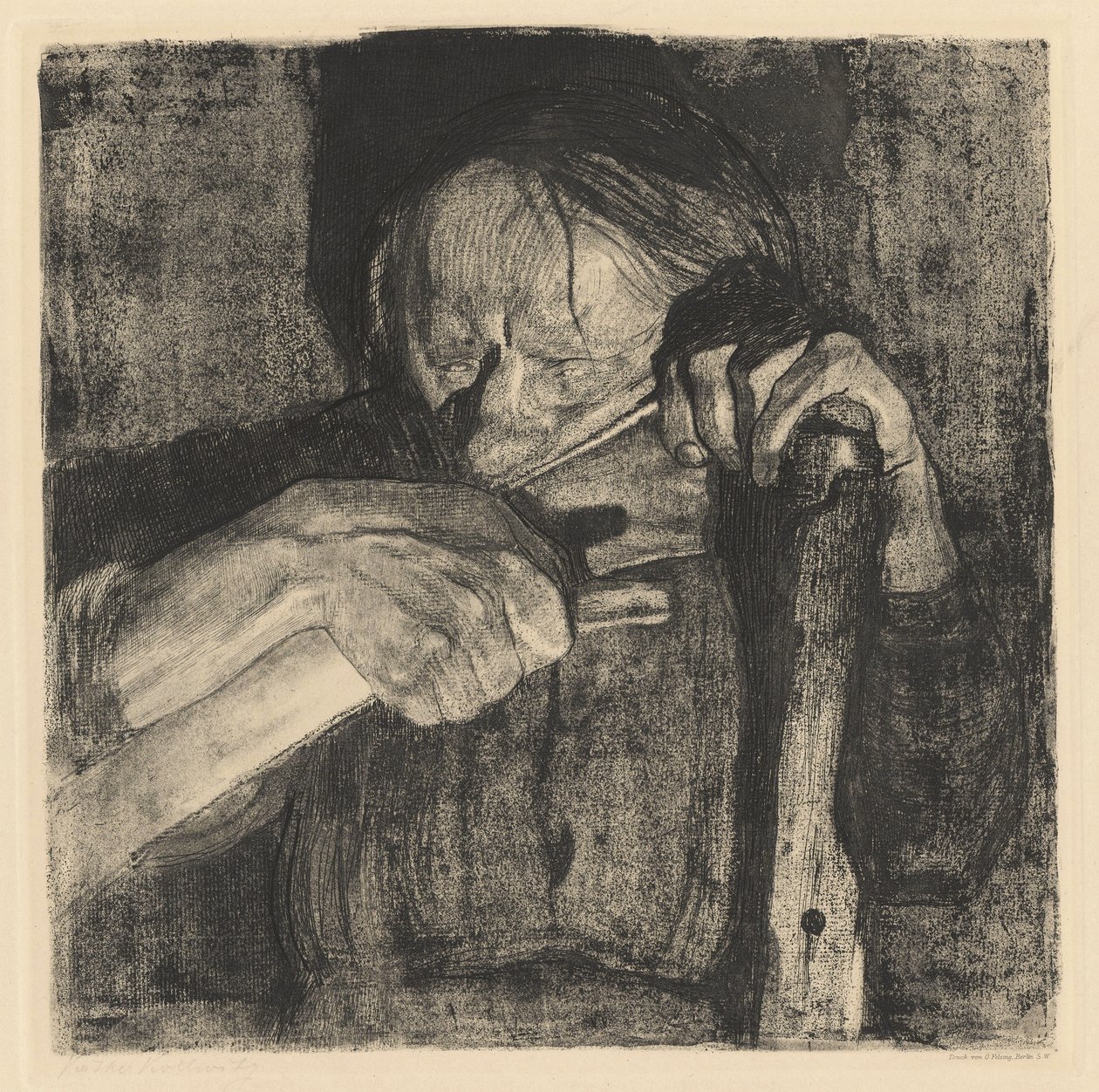 Afilando la guadaña de Käthe Kollwitz