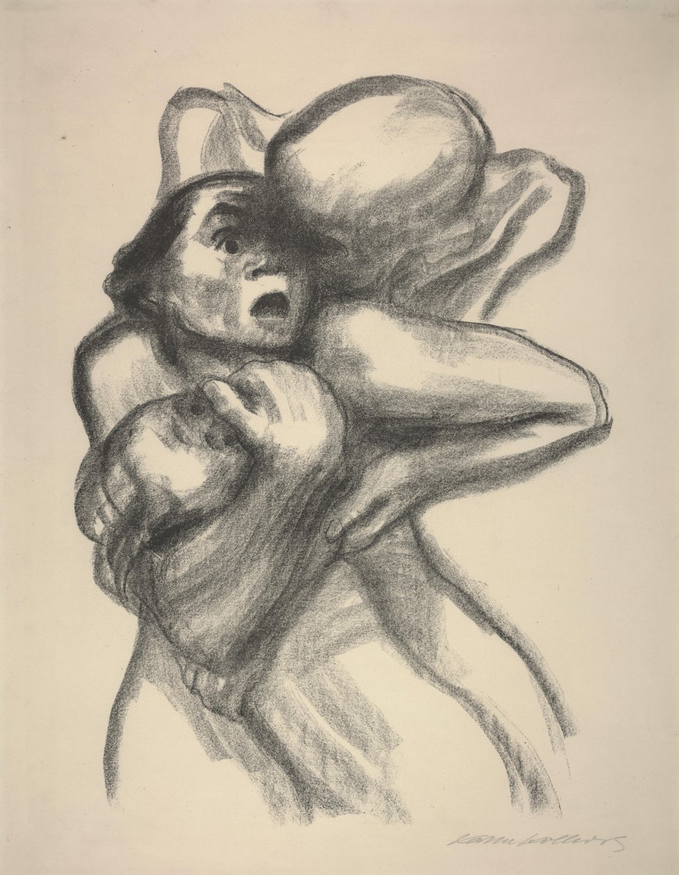 La muerte atrapando a una madre de Käthe Kollwitz