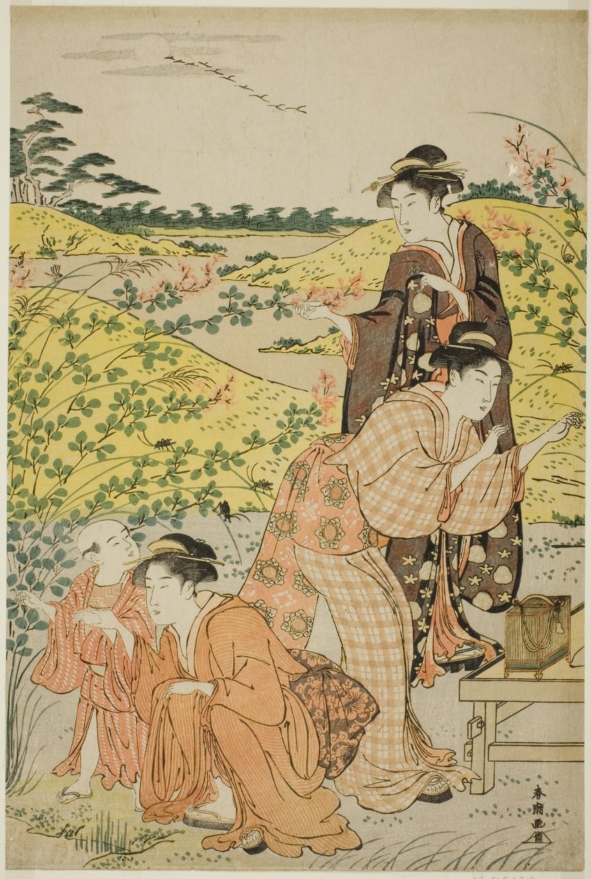 Una fiesta de picnic de Katsukawa Shuncho