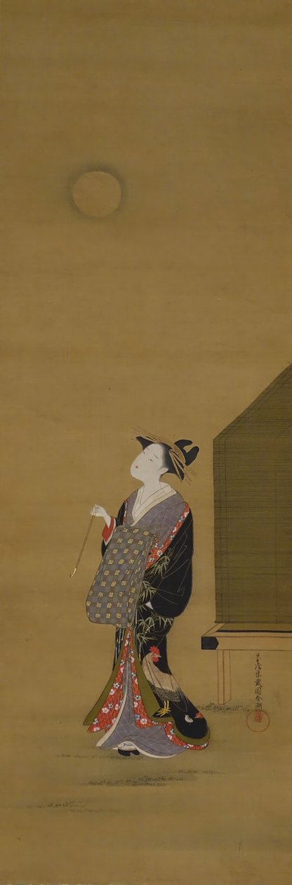 Belleza mirando la luna, siglo XVIII de Katsukawa Shuncho