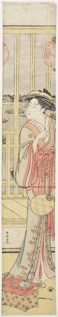 Cortesana Hanao_gi Refrescándose, c. 1788 de Katsukawa Shuncho
