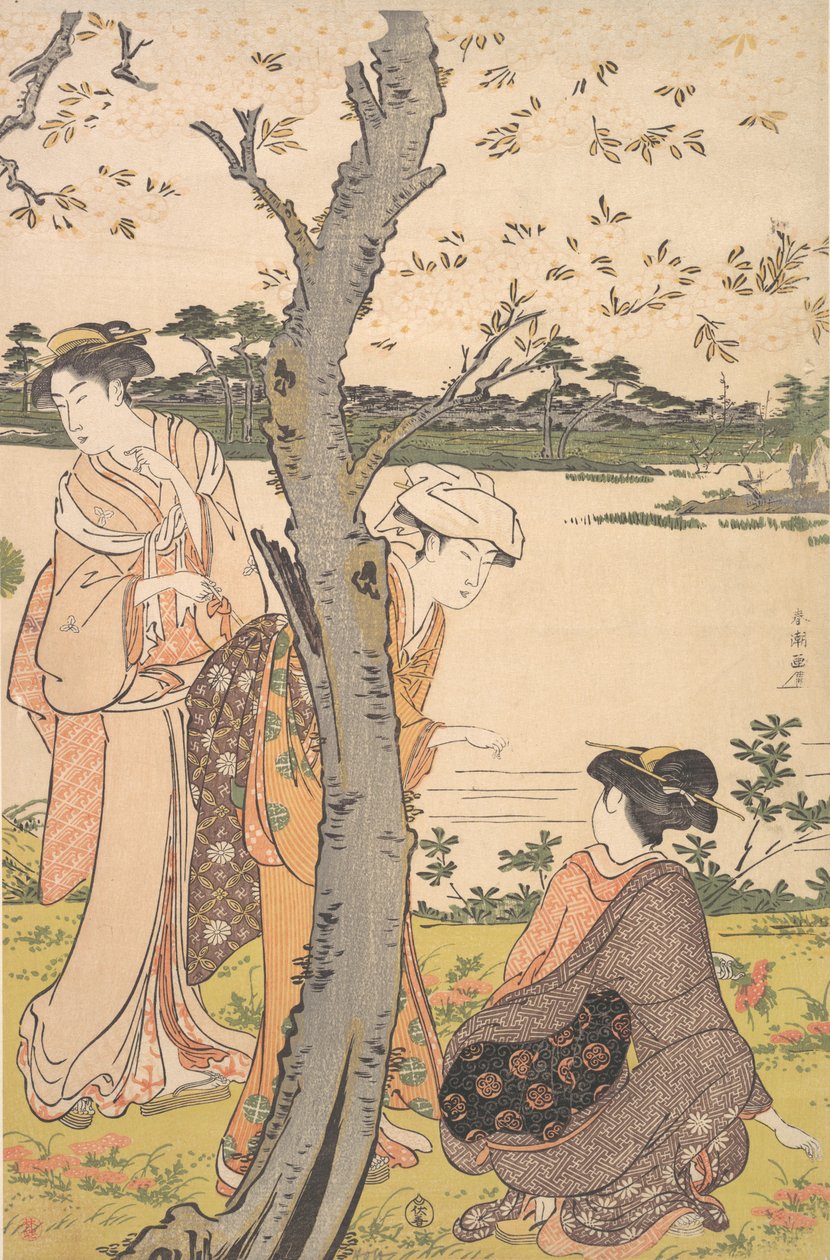 Recogiendo flores jóvenes de Katsukawa Shuncho