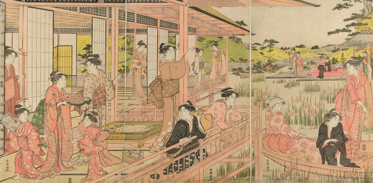 Jardín de iris de Katsukawa Shuncho