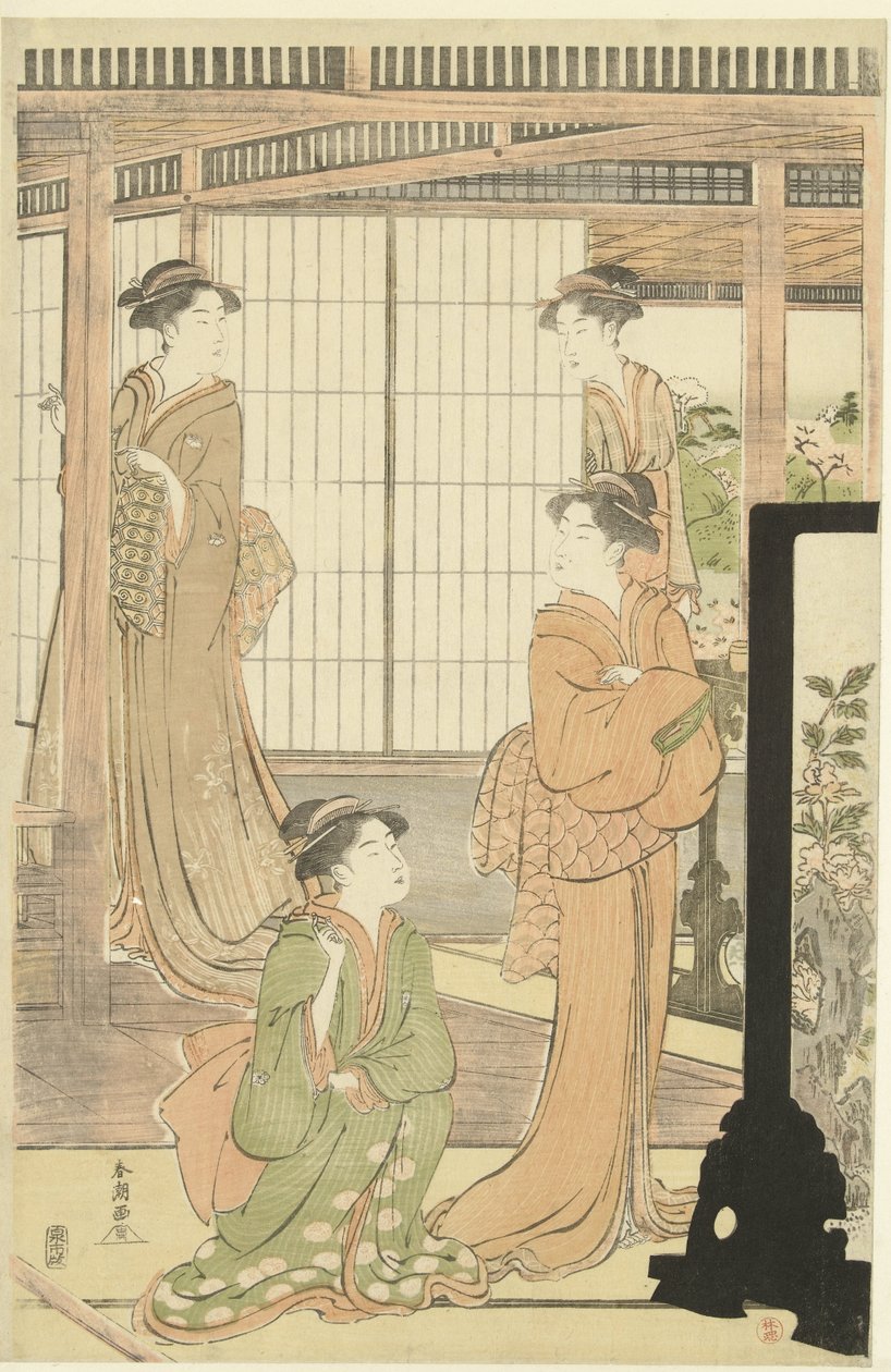 Preparativos para la fiesta de muñecas. de Katsukawa Shuncho