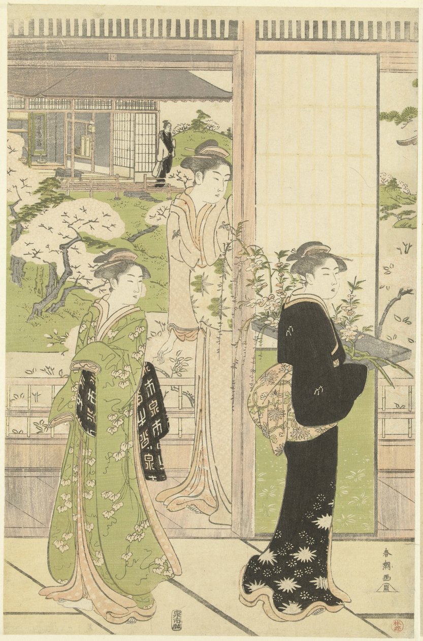 Preparativos para la fiesta de muñecas. de Katsukawa Shuncho