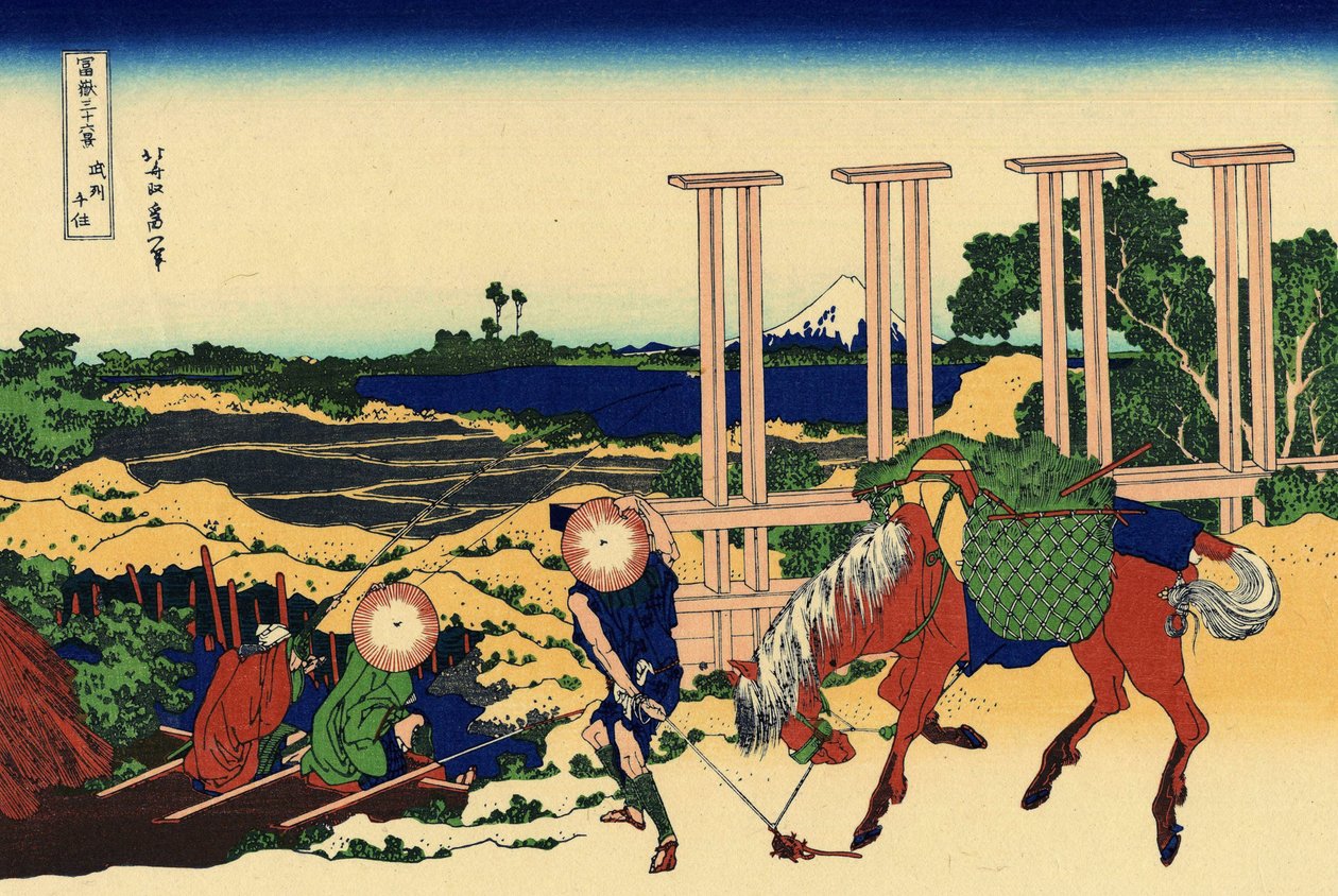 Senju de Musashino de Katsushika Hokusai
