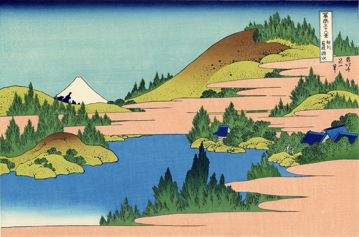 Lago Hakone en la provincia de Sagami de Katsushika Hokusai