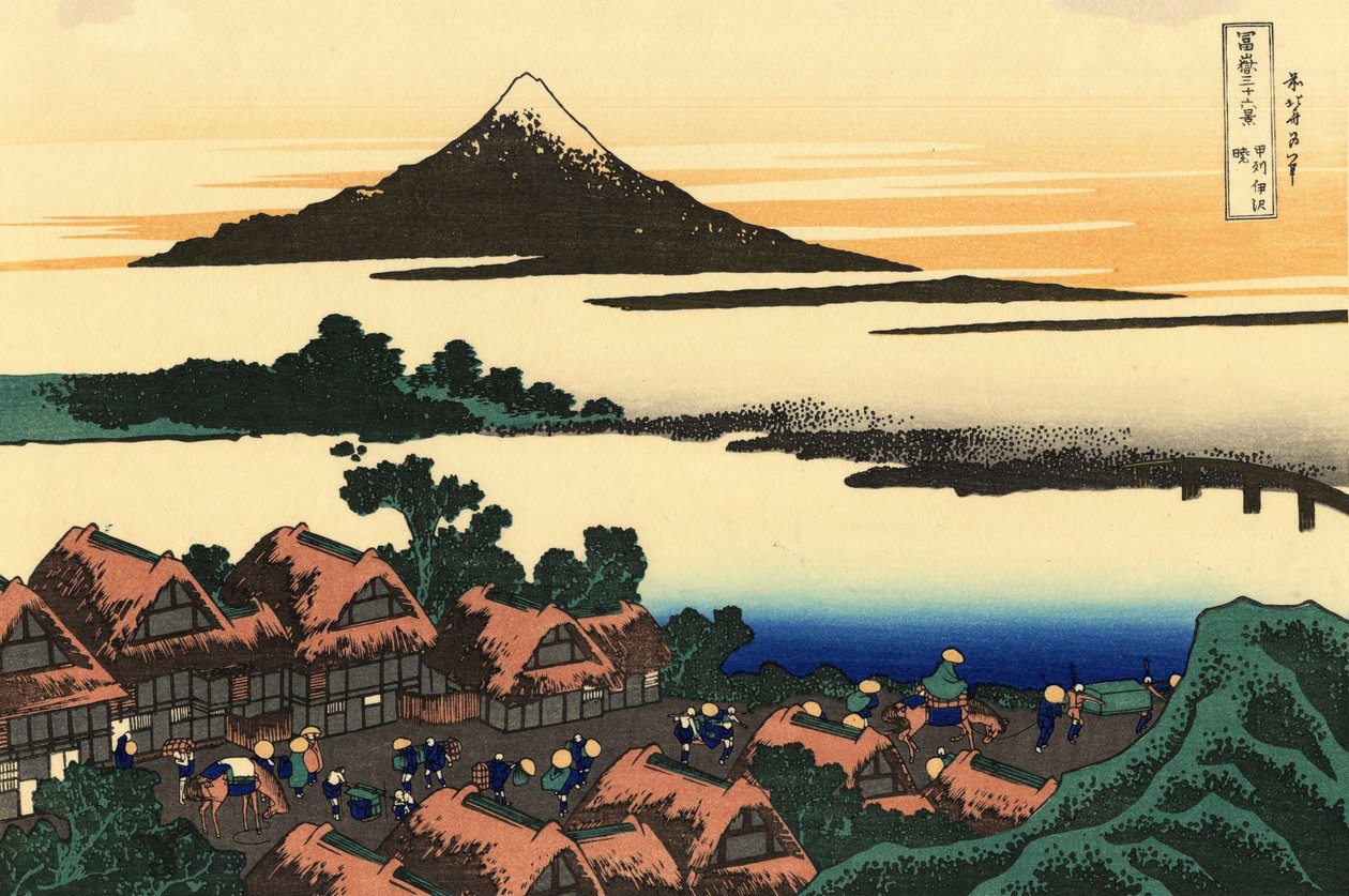 Amanecer en Isawa en la provincia de Kai de Katsushika Hokusai