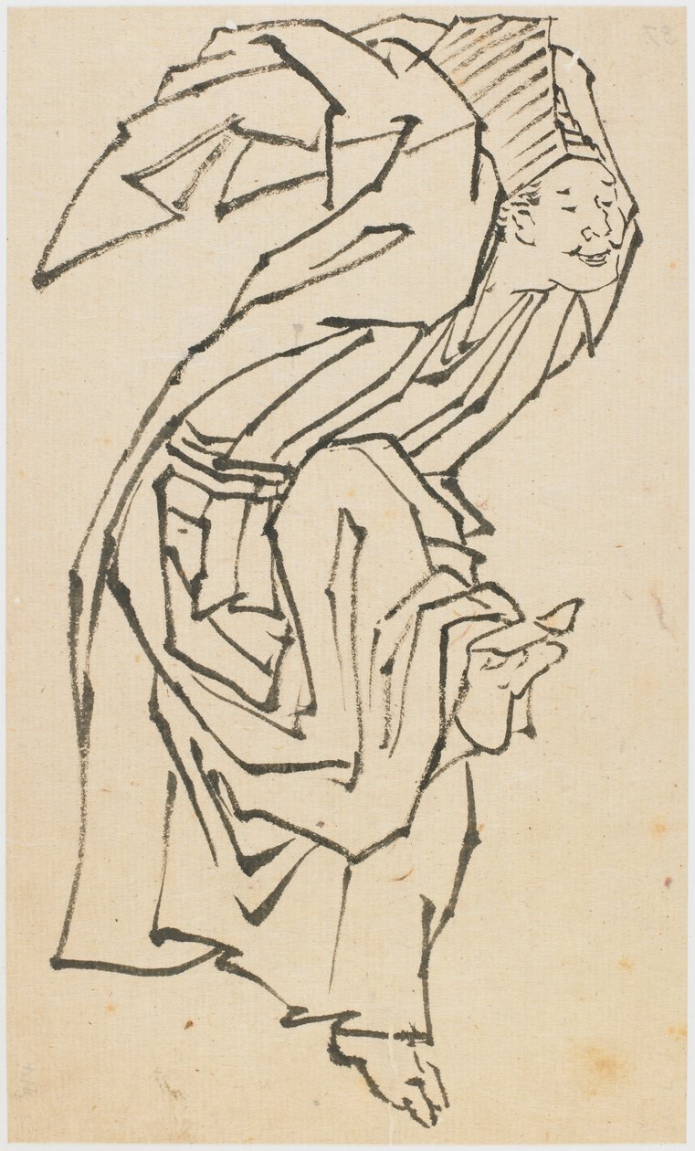 Un Bailarín Sambaso de Katsushika Hokusai