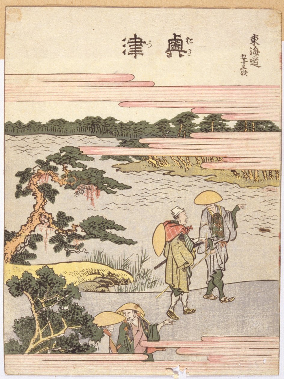Okitsu (xilografía en color) de Katsushika Hokusai