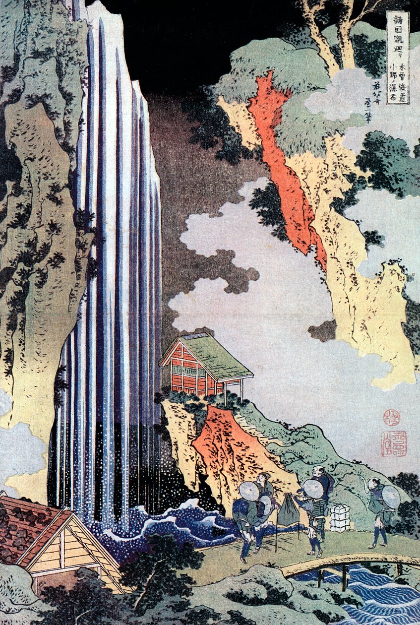 Cascada de Ono a lo largo del Kisokaido de Katsushika Hokusai