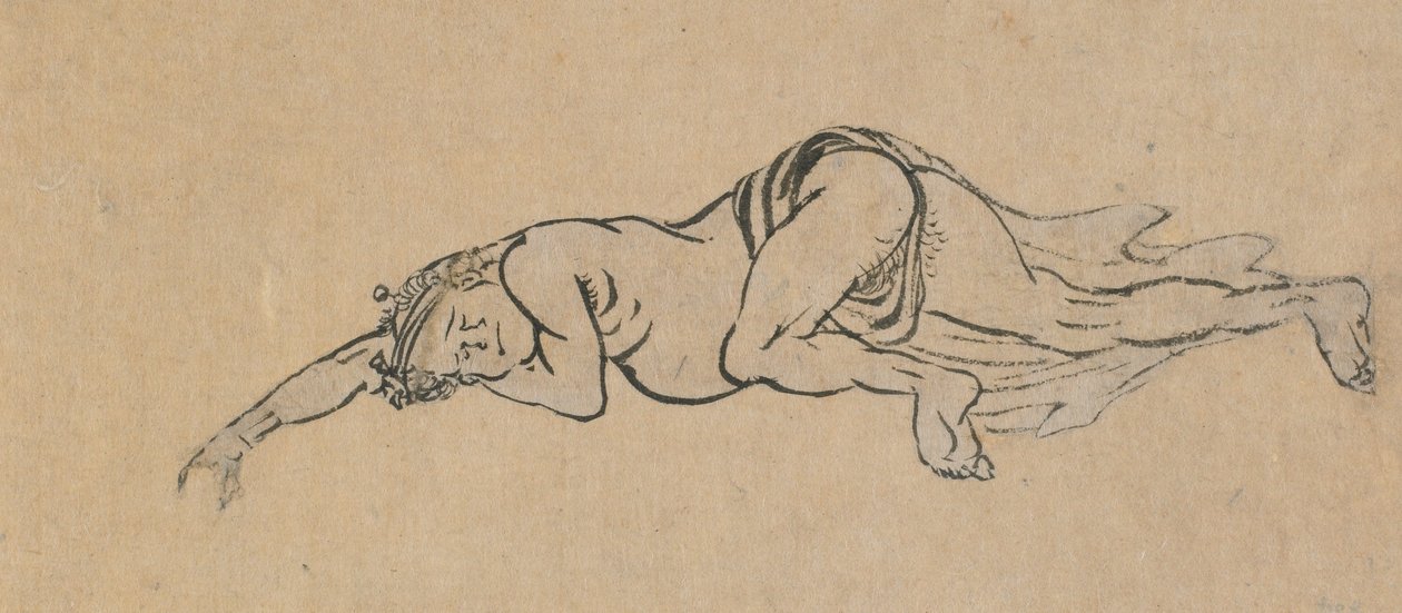 Hombre Durmiendo, finales del siglo XVIII-principios del siglo XIX de Katsushika Hokusai