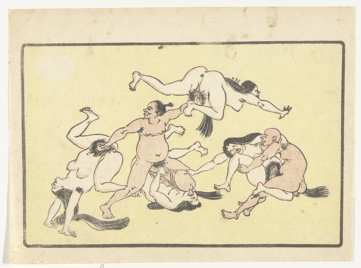 Orgía The Big Tail (título de la serie) de Kawanabe Kyosai