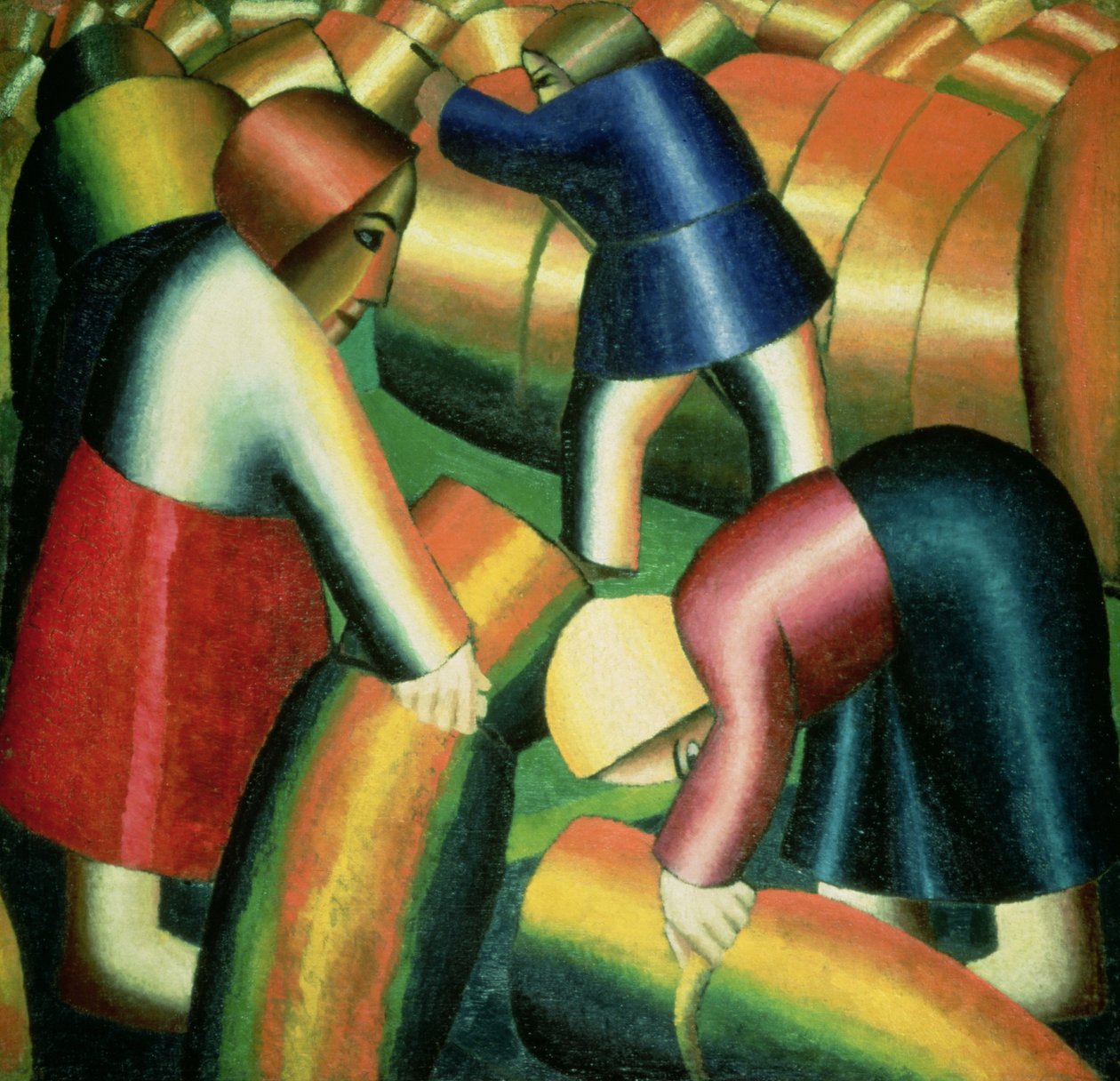 Recogiendo el centeno, 1912 de Kazimir Severinovich Malevich
