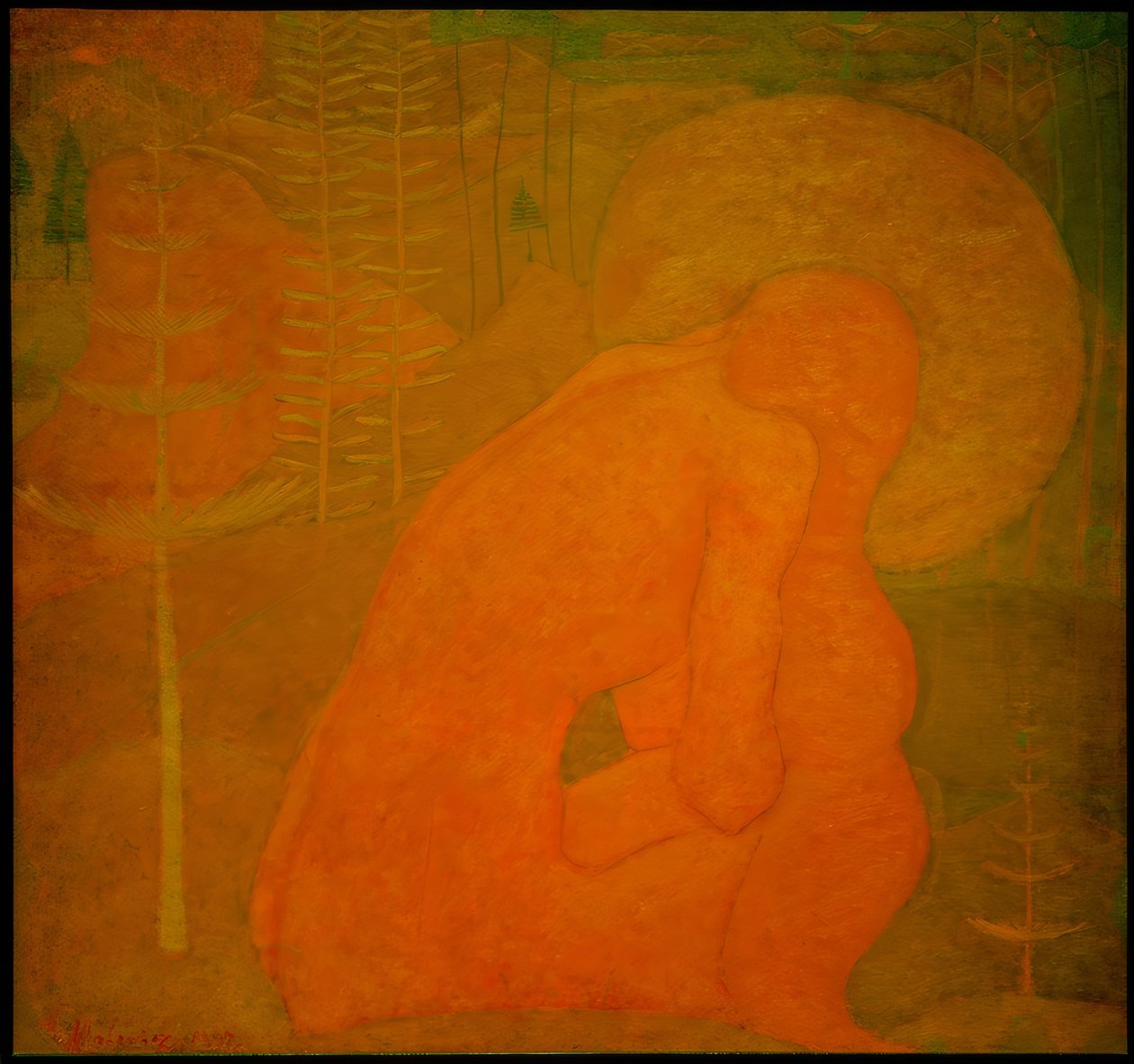 Oración (Estudio para un fresco) de Kazimir Severinovich Malevich