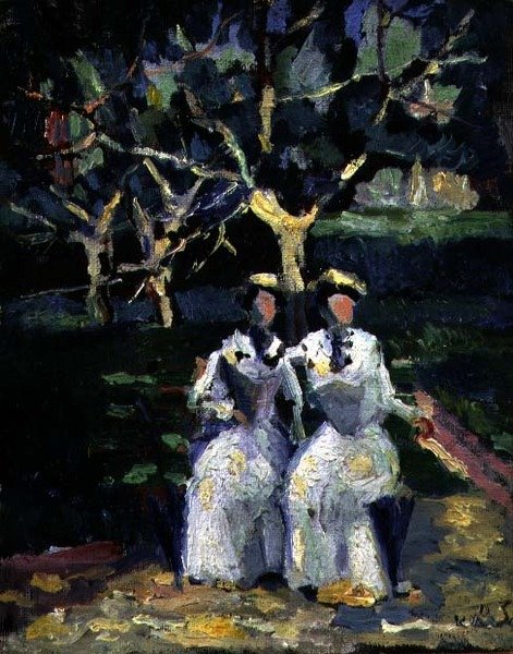Dos mujeres en un jardín de Kazimir Severinovich Malevich