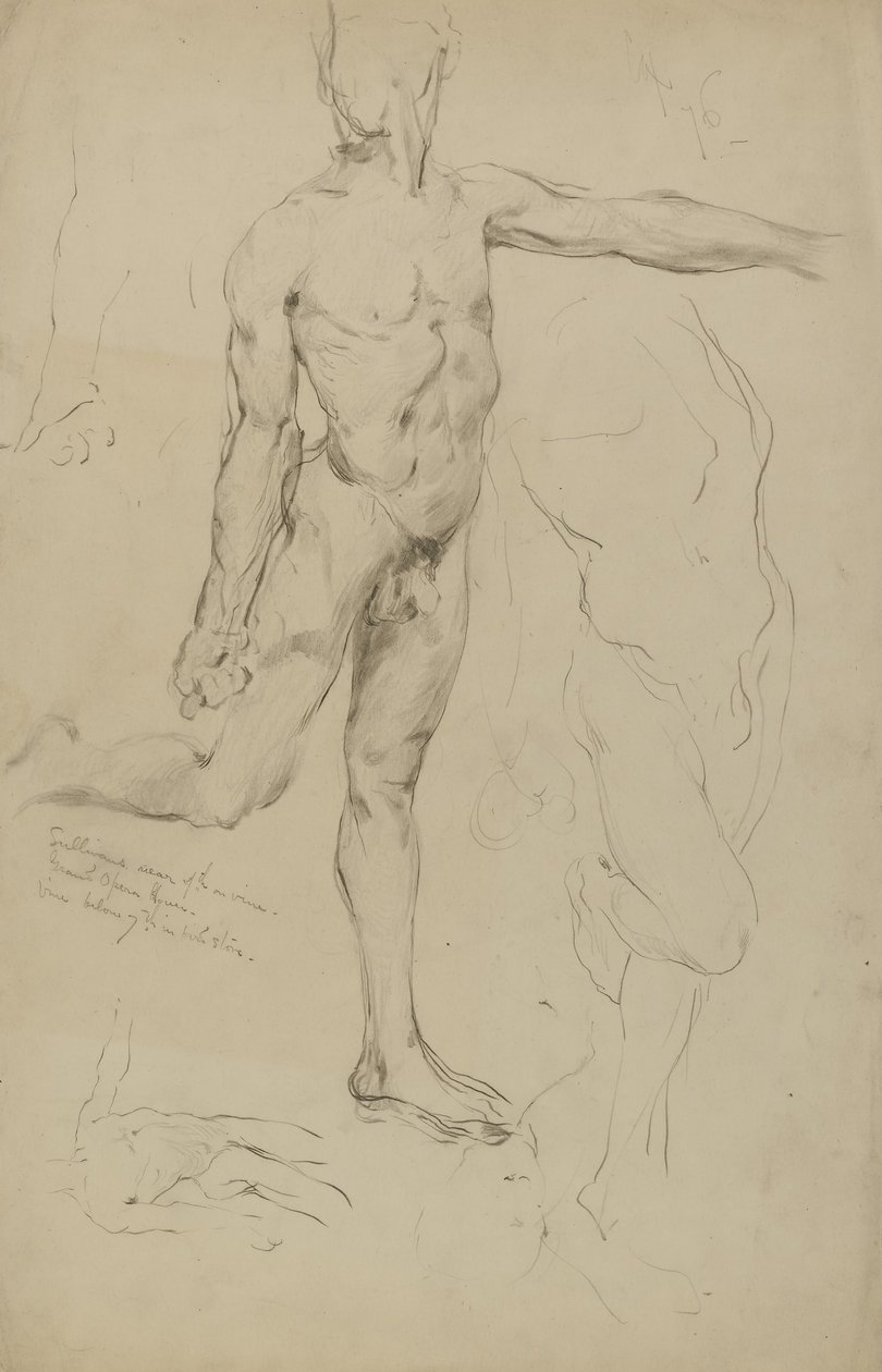 (Sin título) (Estudios de desnudos masculinos) de Kenyon Cox