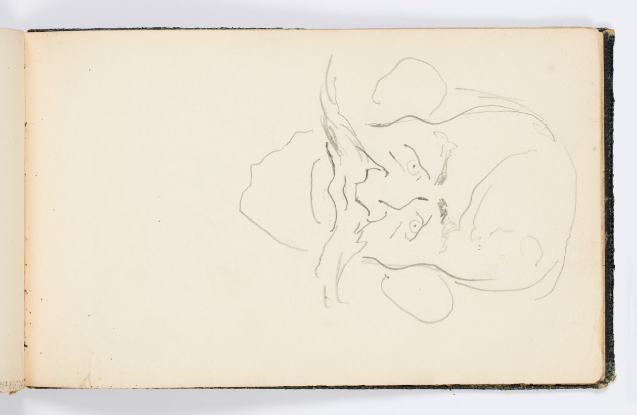 Página de cuaderno de bocetos: Caricatura de Kenyon Cox
