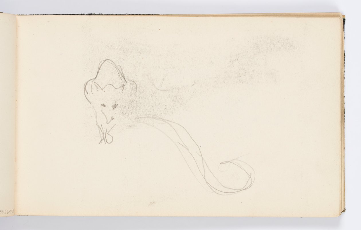 Página de cuaderno de bocetos: Boceto de un jineta de Kenyon Cox