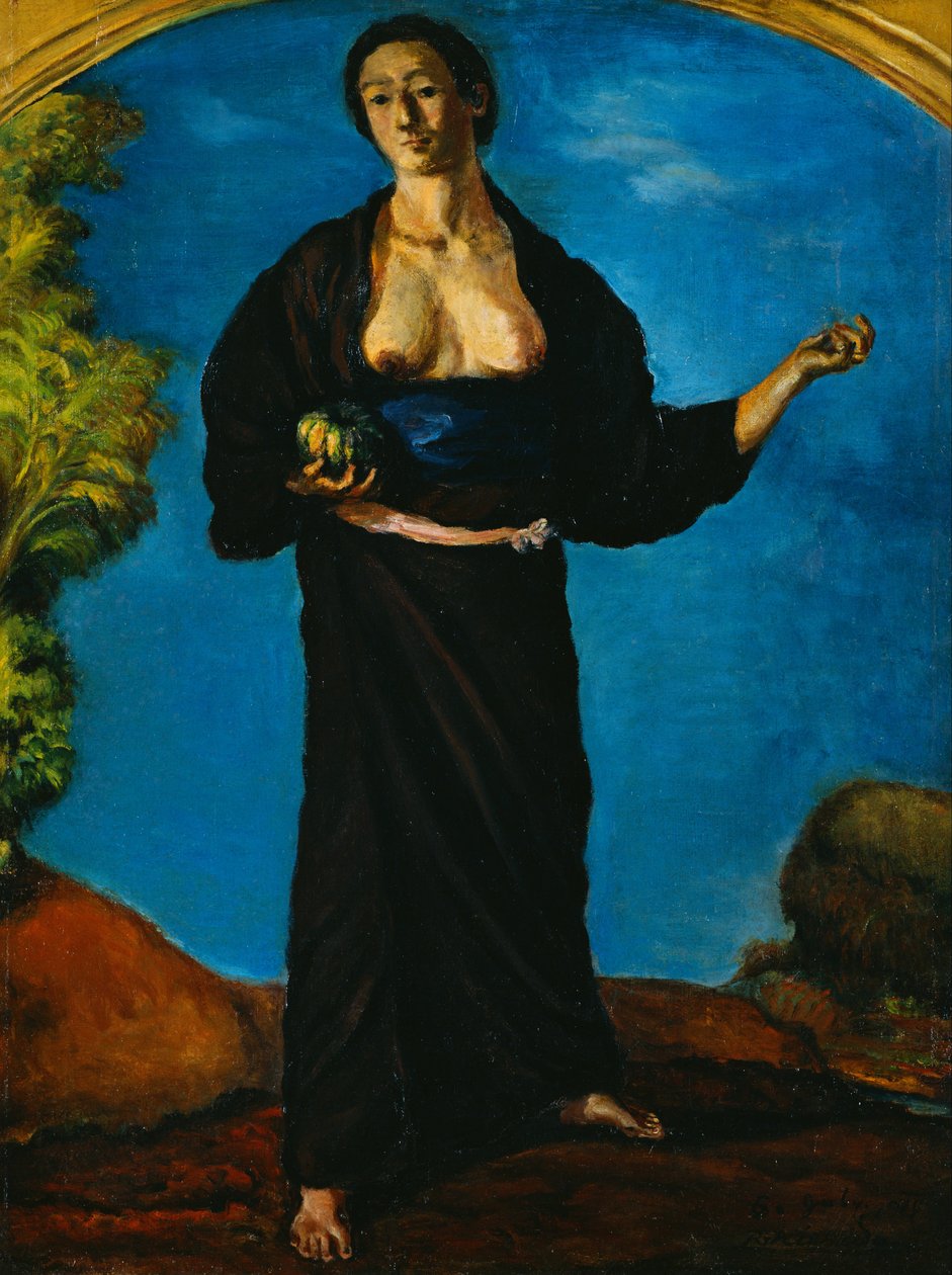 Mujer con una calabaza de Kishida Ryusei