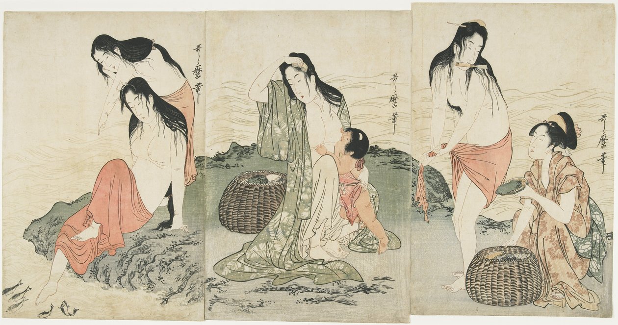 Buzos de abalón, 1797-1798 de Kitagawa Utamaro