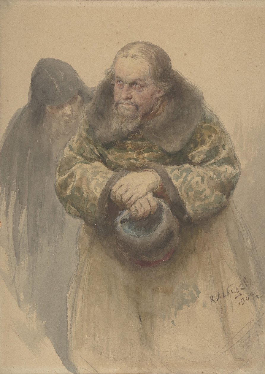 Dos hombres rusos, 1904 de Klavdi Vasilevich Lebedev
