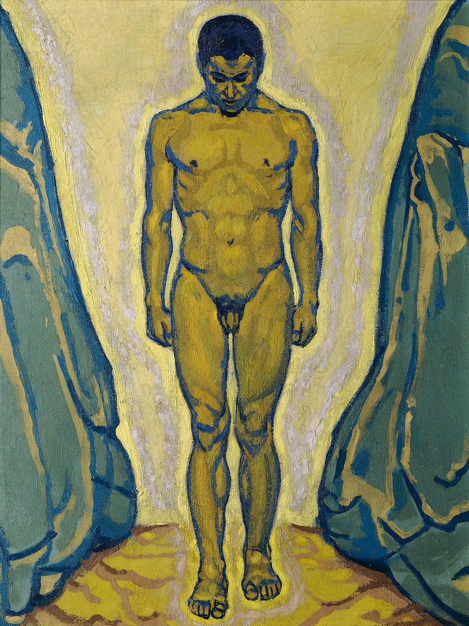 De pie desnudo entre rocas de Koloman Moser
