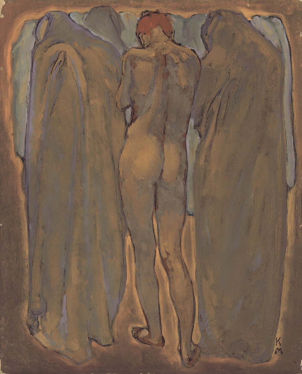 Desnudo femenino (óleo sobre tabla) de Koloman Moser