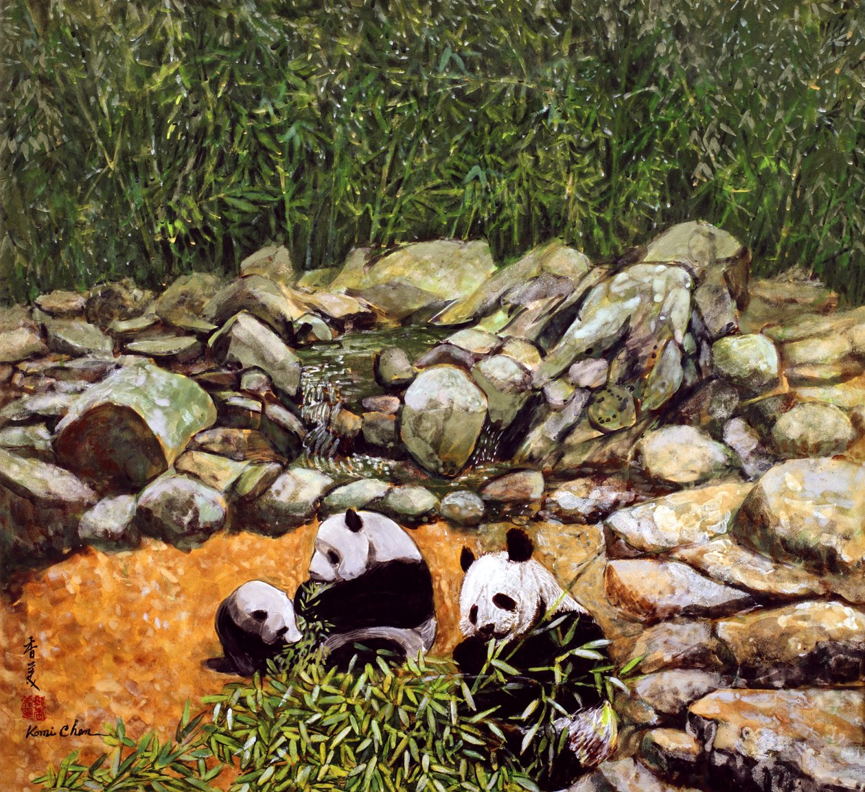 Familia Feliz (Pandas) de Komi Chen
