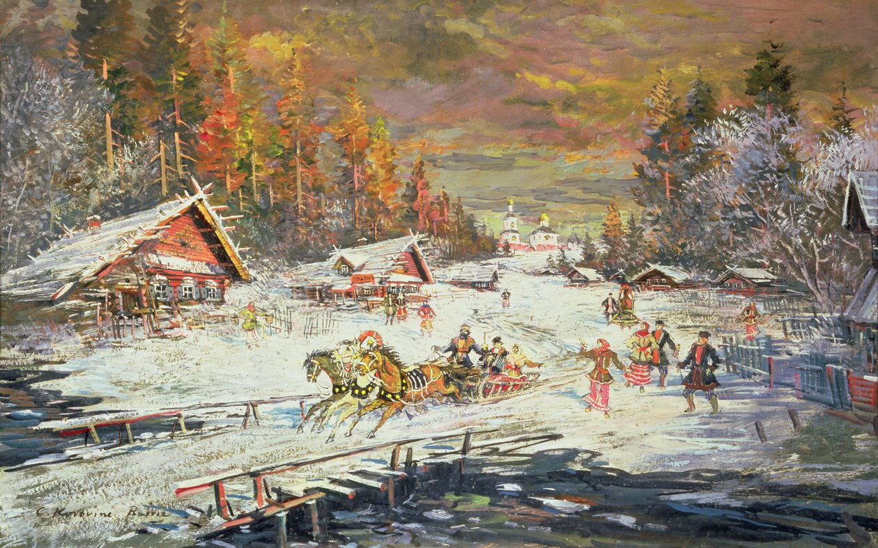 El invierno ruso, 1900-10 de Konstantin Alekseevich Korovin
