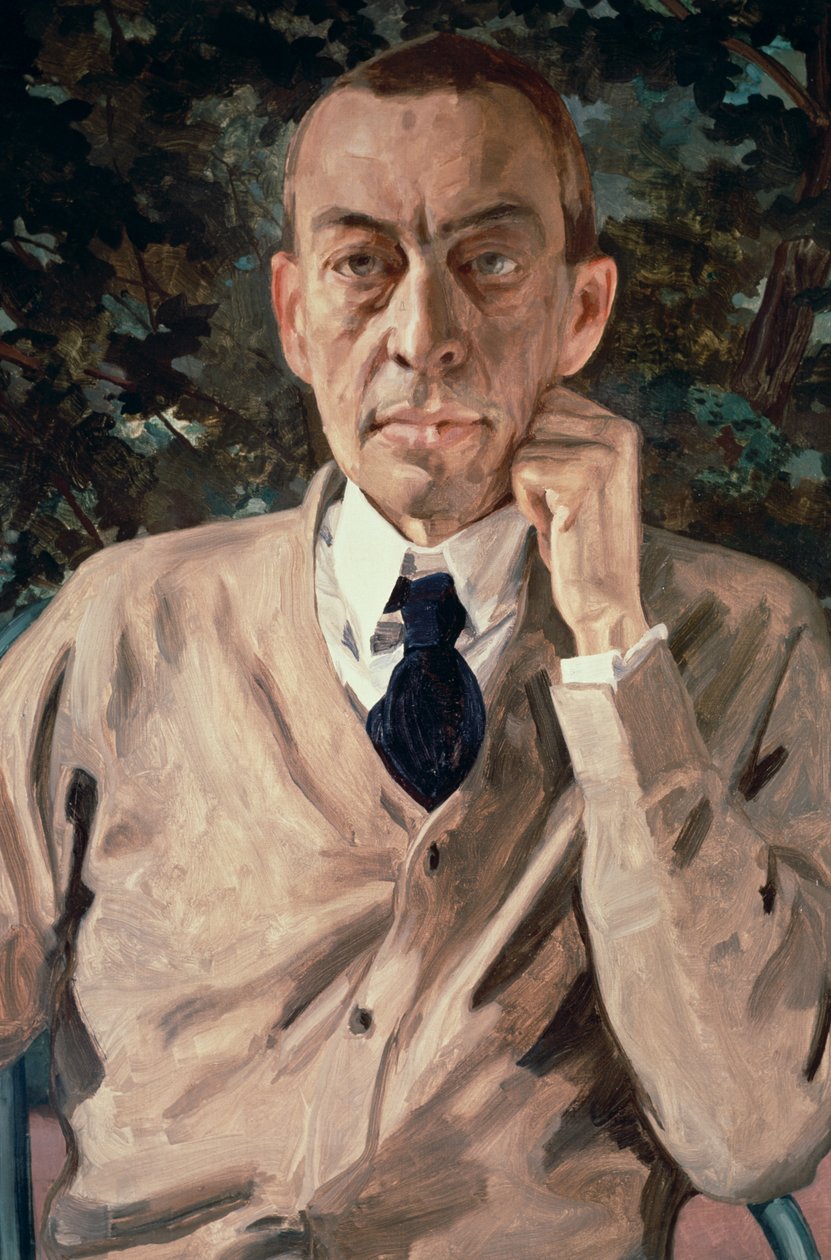 Retrato del compositor, Sergei Vasilievich Rachmaninov (1873-1943) 1925 de Konstantin Andreevic Somov