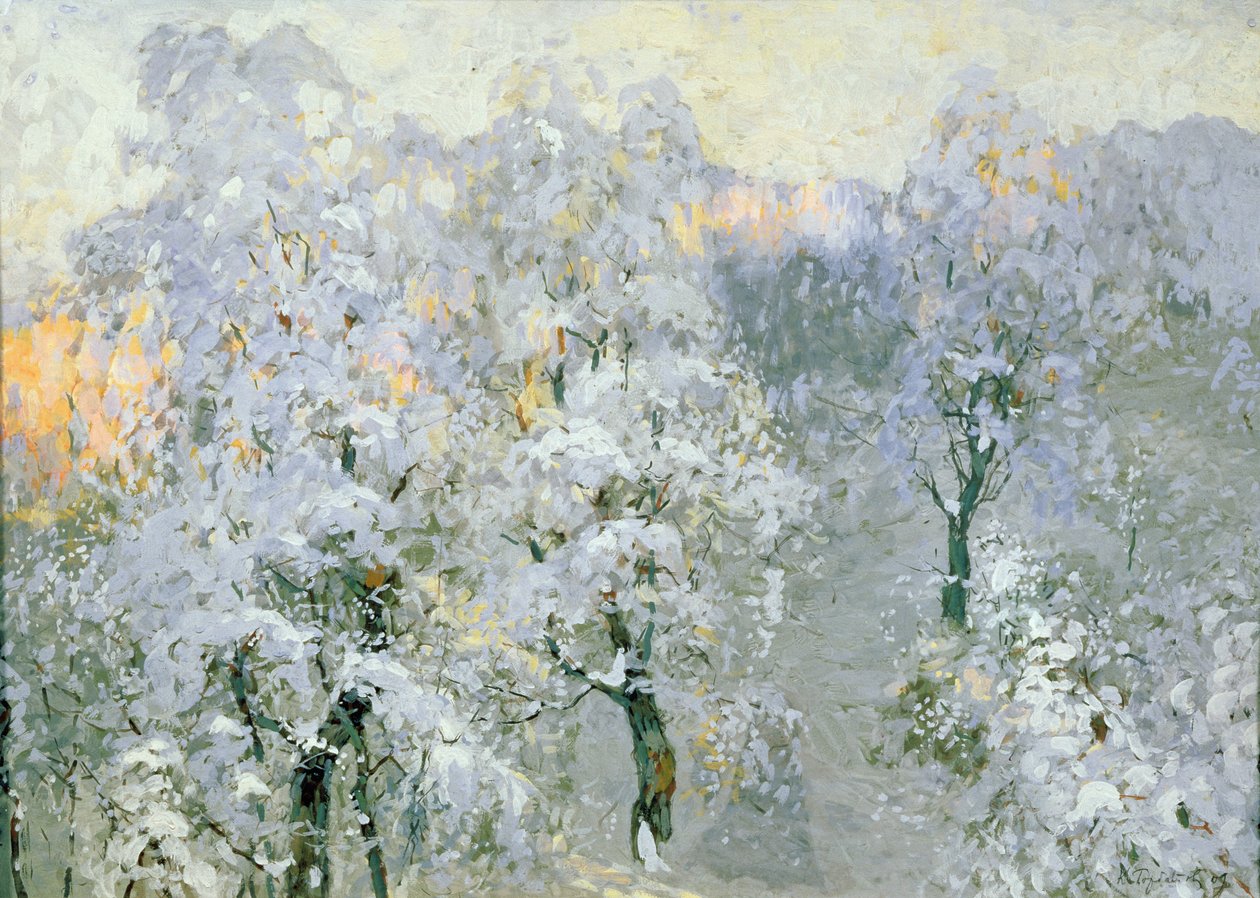 Árboles en Plata Invernal, 1910 de Konstantin Ivanovich Gorbatov