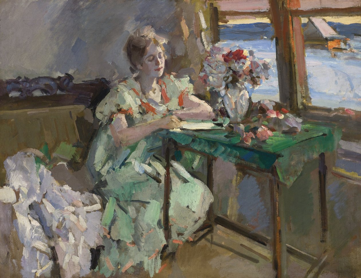 En la ventana, 1918 de Konstantin Alekseevich Korovin