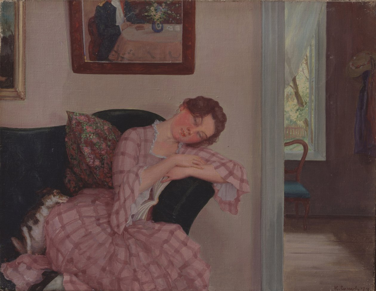 Una dama durmiendo en rosa de Konstantin Andreevic Somov