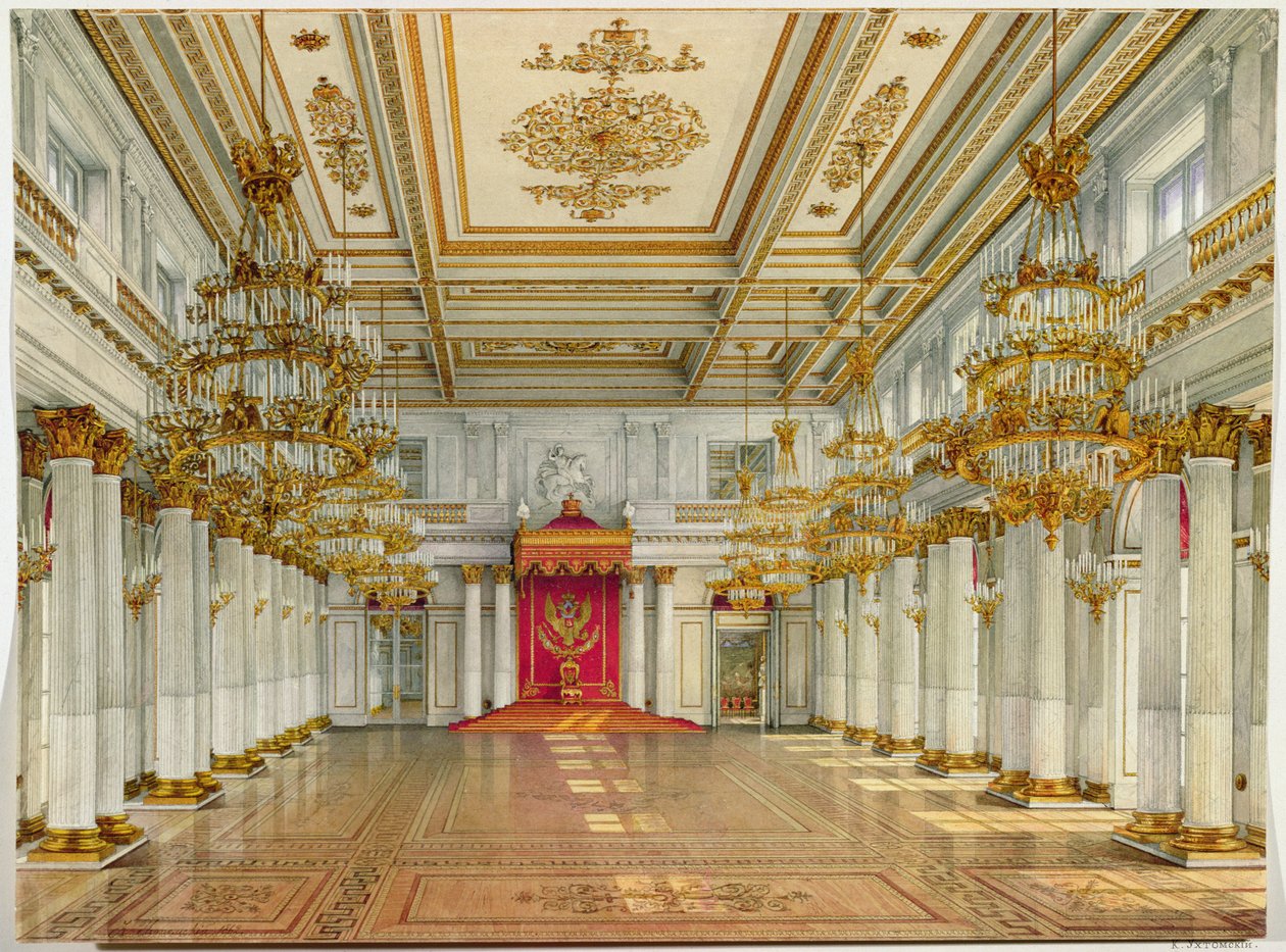 Salón de San Jorge, Palacio de Invierno de Konstantin Andreyevich Ukhtomsky