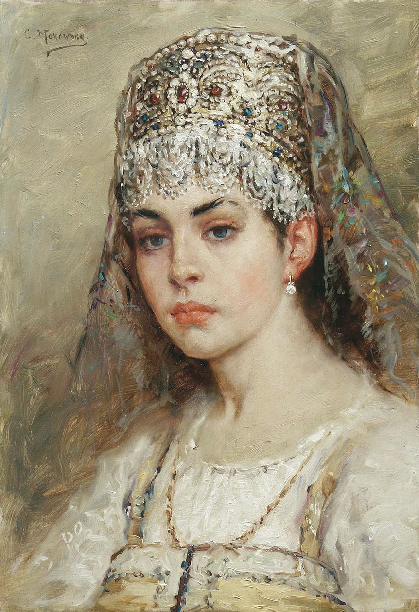 Esposa de boyardo, 1880s de Konstantin Egorovich Makovsky