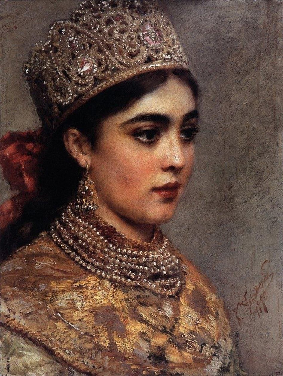 La mujer boyarda, 1890 de Konstantin Egorovich Makovsky