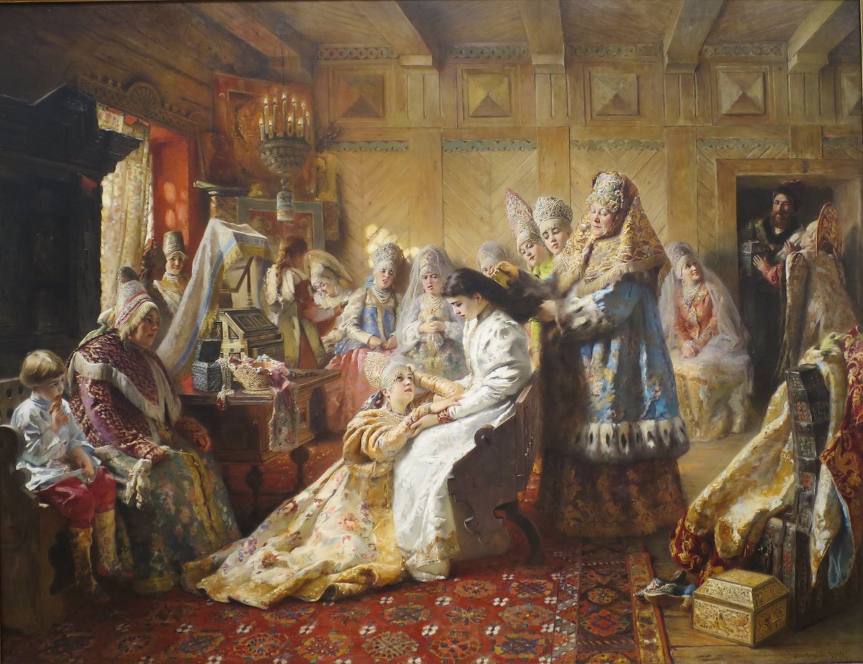 El atuendo de la novia rusa de Konstantin Makovsky