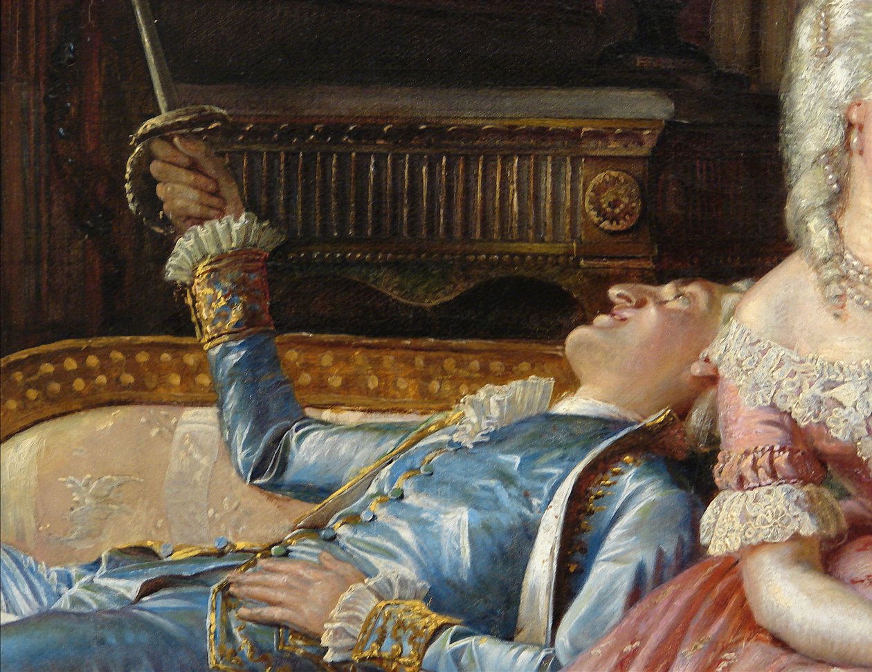 Escena de la corte de Cristián VII, (detalle) de Kristian Zahrtmann