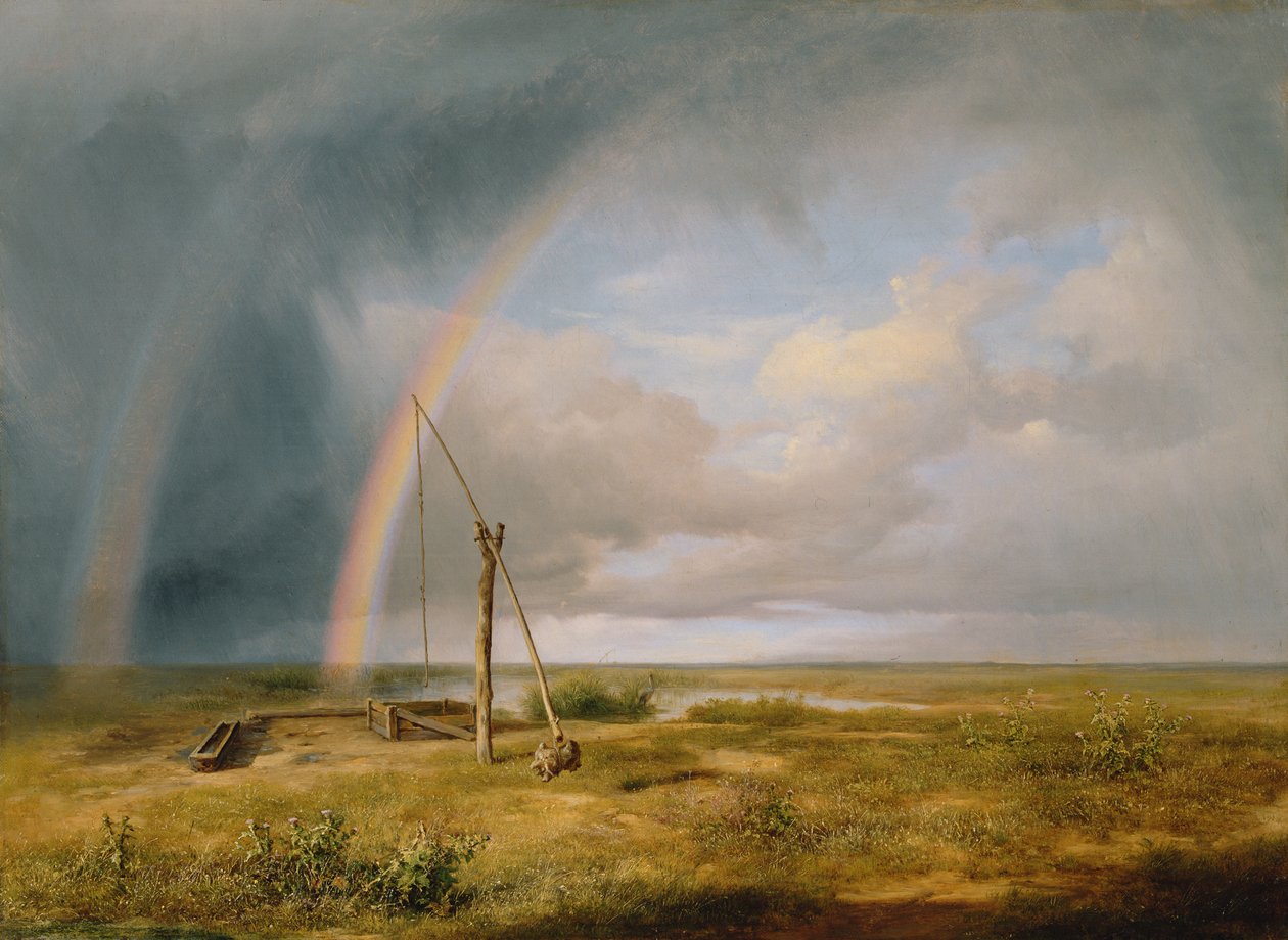 Pozo contra un arco iris, siglo XIX de Károly Markó