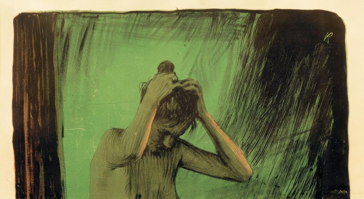 Mujer arreglándose el cabello de Käthe Kollwitz