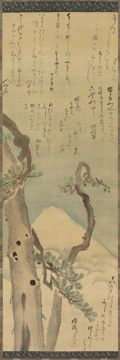 Monte Fuji a través de los pinos, finales del siglo XVIII-principios del siglo XIX de Kubo Shunman