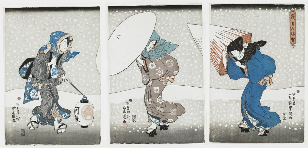 Nieve Intensa a Fin de Año, 1844 de Kunisada
